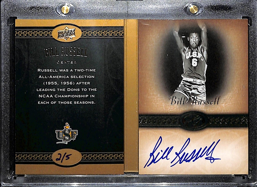 2011 Upper Deck All-Time Greats Bill Russell Autographed Booklet Card (#ed 2/5) Storybook Career - RARE - Only 5 Made!