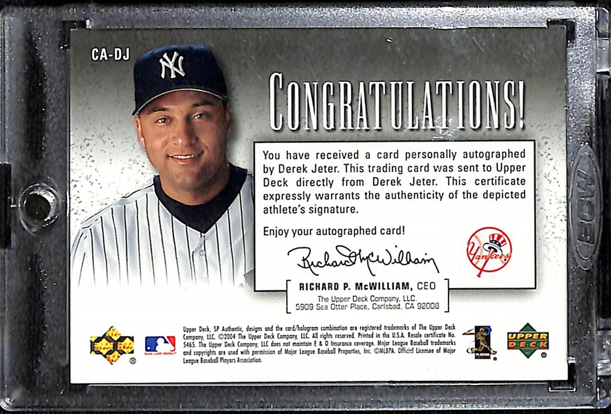 2004 SP Authentic Chirography Derek Jeter On-Card Autograph Card #20/65 - Rare Auto Card of the Yankees Legend!
