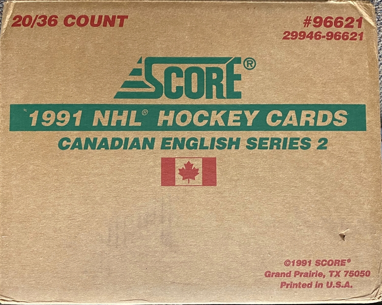  1991-92 Score NHL Hockey Canadian English Series 2 Sealed Case of 20 Boxes