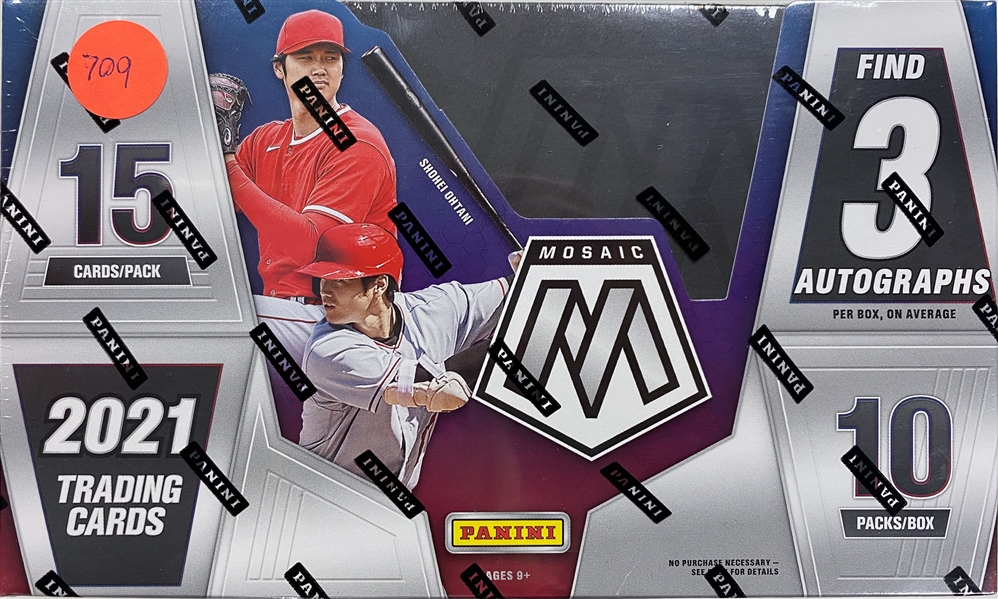 2021 Panini Mosaic Baseball Sealed Hobby Box (3 Autographs)