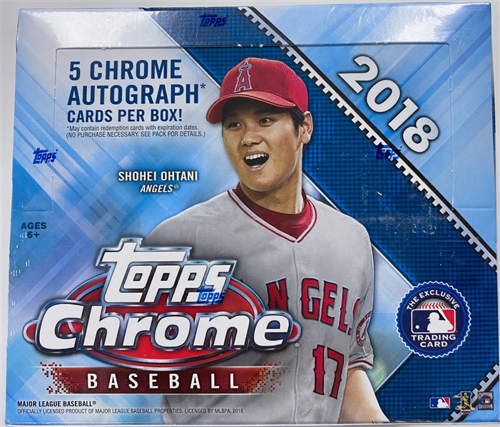 2018 Topps Chrome Jumbo Baseball Factory-Sealed Hobby Box (Potential, Acuno, Ohatni, +) - 5 Autographs Per Box!                                                                                         