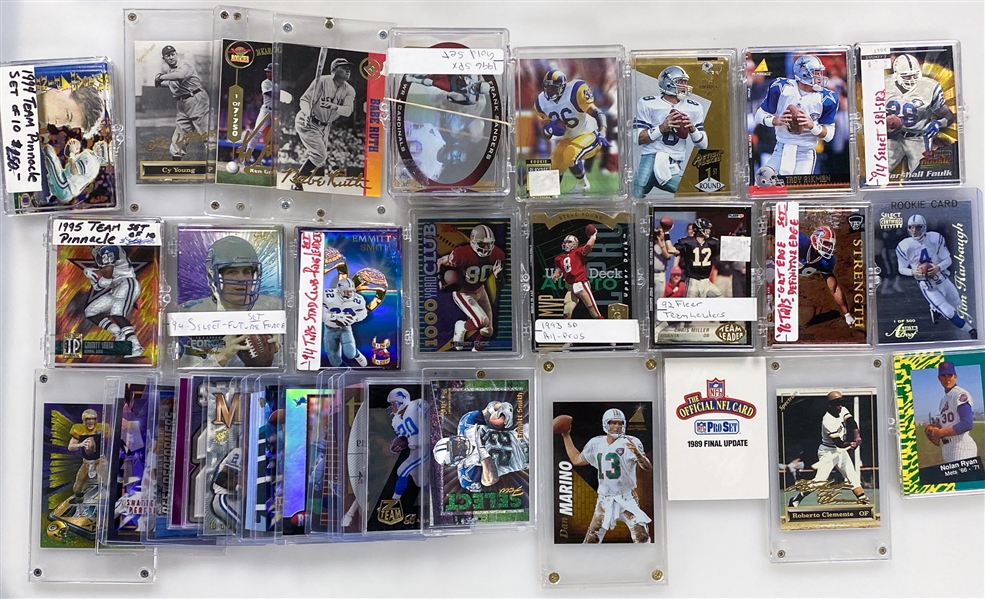 Huge Lot of Football Inserts and Insert sets w. Barry Sanders, Peyton Manning, Randy Moss, Emmitt Smith and Many Others
