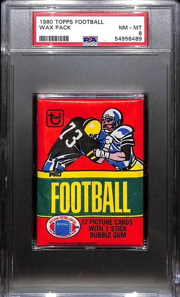 1980 Topps Football Unopened/Sealed Wax Pack Graded PSA 8 NM-MT