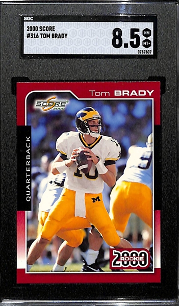 1999 Topps and 2000 Score Football Complete Sets w. Tom Brady Rookie Graded SGC 8.5
