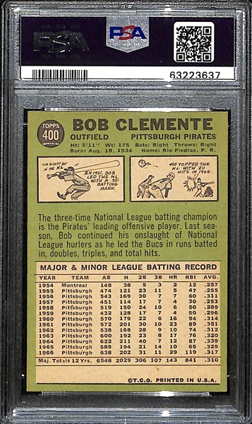 1967 Topps Bob Clemente # 400 Graded PSA 7
