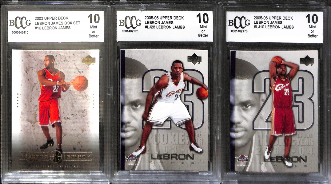Lot of (9) LeBron James Graded Cards - Mostly Rookies