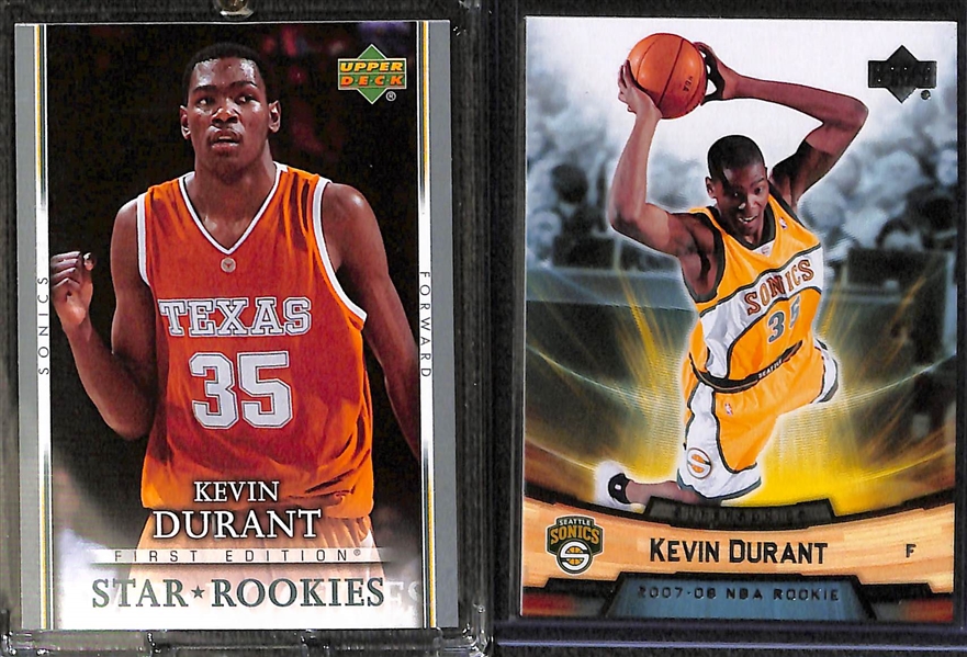 Lot of (5) Kevin Durant Mostly Rookies w. 2007-08 Hot Prospects Hot Materials Patch Insert