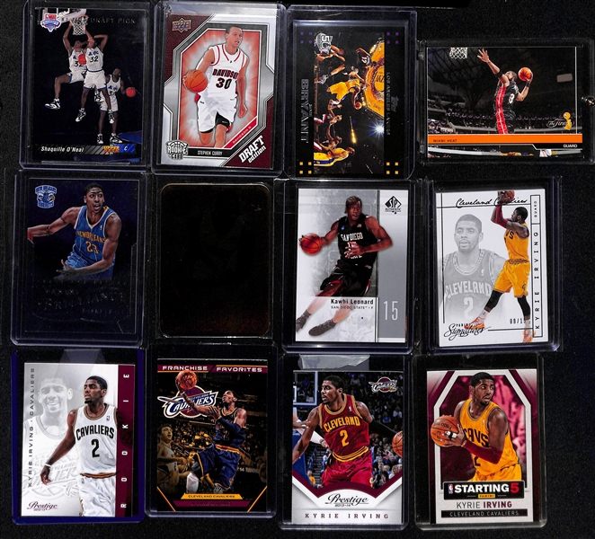 Lot of (21) NBA Rookies and Stars Basketball Card Lot w. Stephen Curry and Shaq Rookies, Kobe Bryant and Others