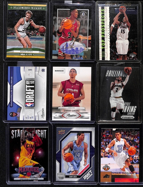 Lot of (21) NBA Rookies and Stars Basketball Card Lot w. Stephen Curry and Shaq Rookies, Kobe Bryant and Others