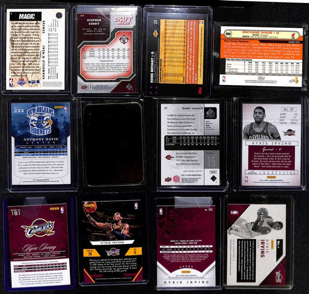 Lot of (21) NBA Rookies and Stars Basketball Card Lot w. Stephen Curry and Shaq Rookies, Kobe Bryant and Others