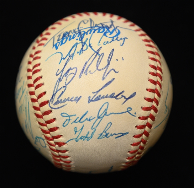 1989 Oakland A's Team Signed Baseball (AL Champs!) w. 27 Autographs inc. Mark McGwire, Jose Canseco, LaRussa, Eckersley, +!  Full JSA Letter!