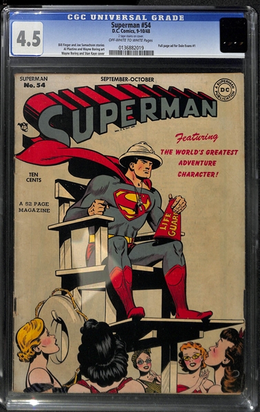 DC Comics Superman # 54 Rare 1948 Copy Graded CGC 4.5