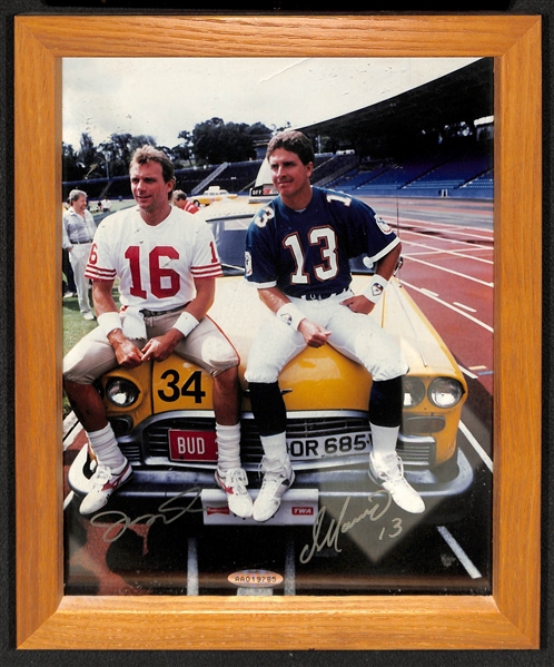 Joe Montana and Dan Marino Autographed 8x10 Photo w. Upper Deck Authentication