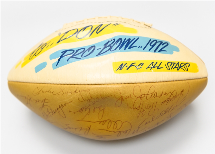 1972 Pro Bowl Game Issued Football Signed by (30+) NFC Players Inc. Staubach, Butkus, Page and Others (JSA Auction Letter)