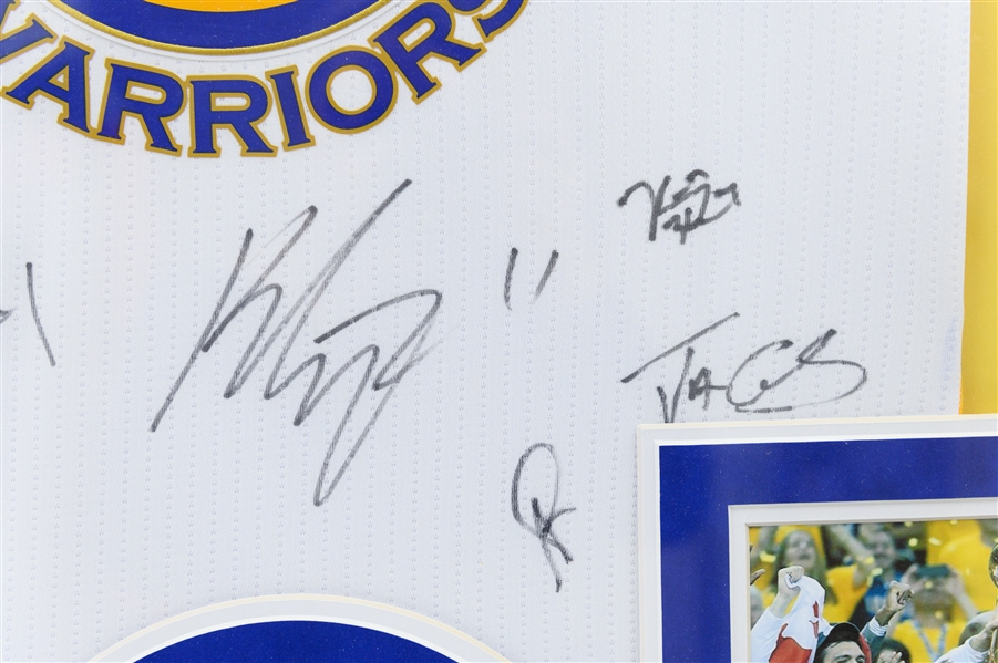 Golden State Warriors Framed Autographed Jersey w 8 Signatures (JSA LOA)