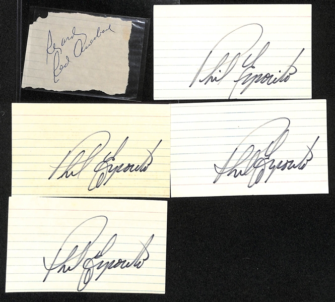 Lot of (55+) Multi Sports Autographed Index Cards w. Elgin Baylor, Phil Esposito, Dorothy Hamill, and Others (JSA Auction Letter)