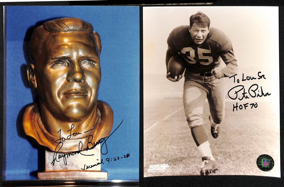 Lot of (16) Mostly Philadelphia Eagles Autographed Cuts, Photos, and Index Cards w. Van Buren and Bednarik (JSA Auction Letter)