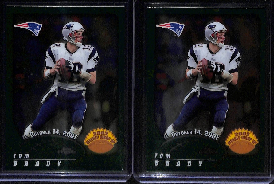 Lot of (5) 2002 Tom Brady Cards, Inc. Topps Chrome #100, Bowman Chrome #99, (2) Topps Chrome #150, Topps #248