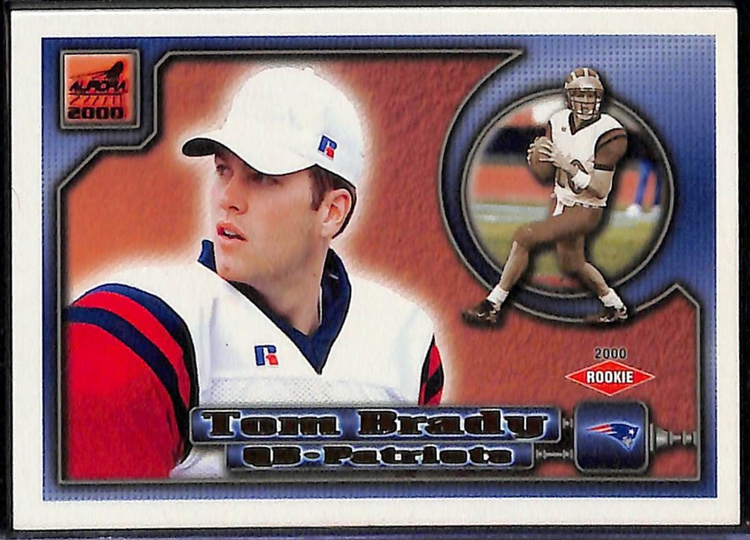 (3) 2000 Tom Brady Rookie Cards - Fleer Tradition Glossy, #352, Skybox Dominion #234, Pacific Aurora #84