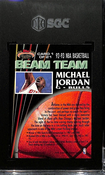 1992-93 Topps Stadium Club Michael Jordan Beam Team #1 Graded SGC 8