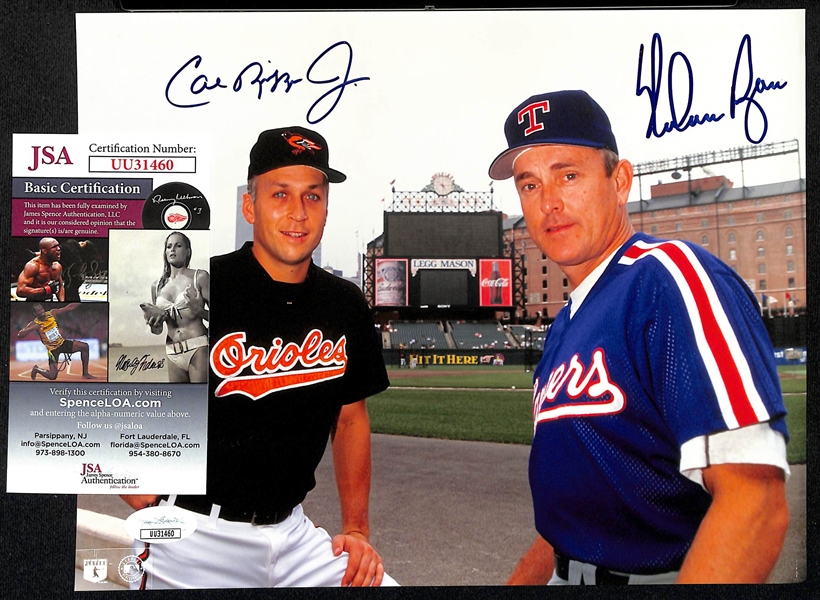 Nolan Ryan & Cal Ripken Jr. Dual Signed 8x10 Photo (JSA COA)