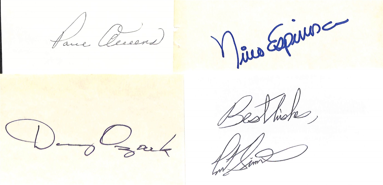 Lot of (50+) Phillies Baseball Autographed Index Cards w. (4) Robin Roberts, Nino Espinosa and Others (JSA Auction Letter)