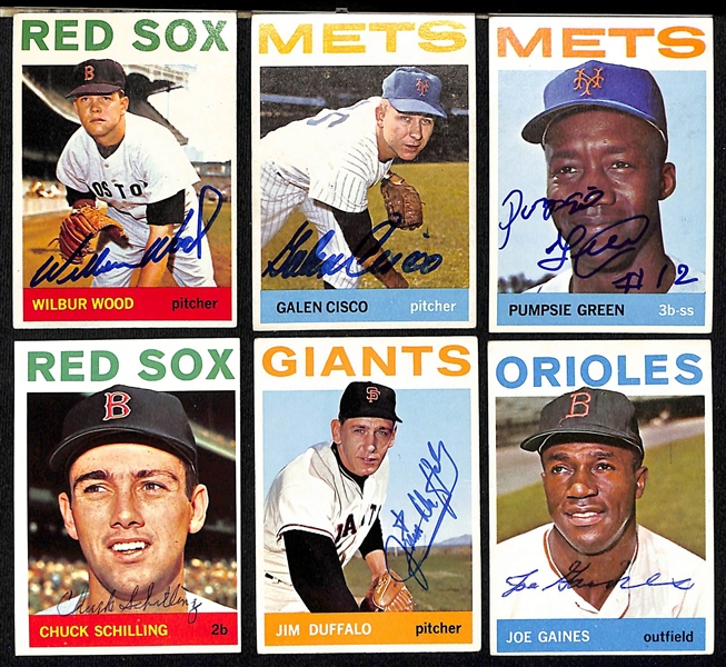 Lot of (30) 1963-65 Topps Autographed Baseball Cards w. Dick Ellsworth and Others (JSA Auction Letter)