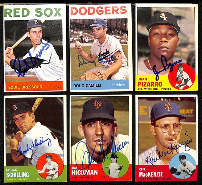 Lot of (30) 1963-65 Topps Autographed Baseball Cards w. Dick Ellsworth and Others (JSA Auction Letter)