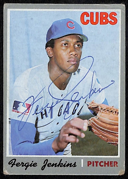 Lot of (35) 1970-71 Topps Aurtographed Cards w. Fergie Jenkins, Dave Johnson, and Others (JSA Auction Letter)
