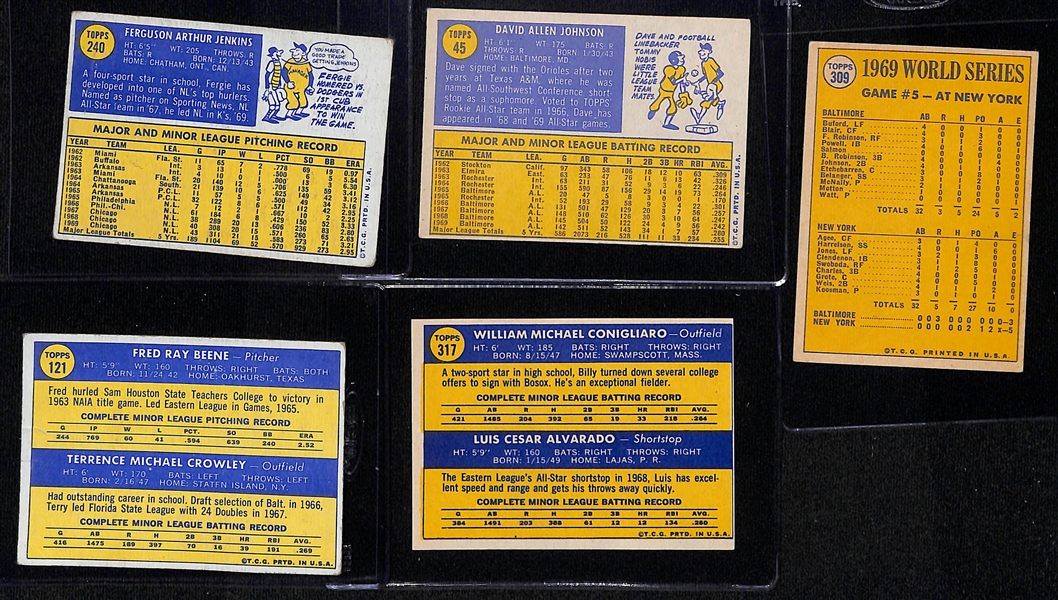 Lot of (35) 1970-71 Topps Aurtographed Cards w. Fergie Jenkins, Dave Johnson, and Others (JSA Auction Letter)