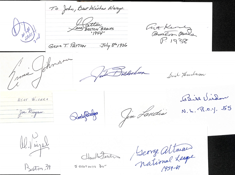 Lot of (125+) Baseball Autographed Index Cards w. Luke Appling, Dick Williams, and Others (JSA Auction Letter).