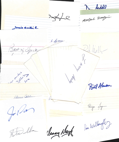Lot of (110+) Baseball Autographed Index Cards w. Larry Doby, Eddie Joost and Others (JSA Auction Letter)
