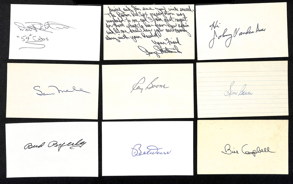 Lot of (135+) Baseball Autographed Index Cards w. Tony LaRussa, Johnny Mize, Ted Lyons, and Many Others (JSA Auction Letter)