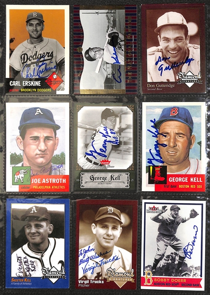 Lot of (170+) Autographed Baseball Cards w. George Kell, Bobby Doerr, Joe Astroth and others (JSA Auction Letter)