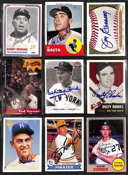 Lot of (230+) Autographed Baseball Cards w. Whitey Ford, Roger Clemens, Bill Mazeroski, and Others (JSA Auction Letter)