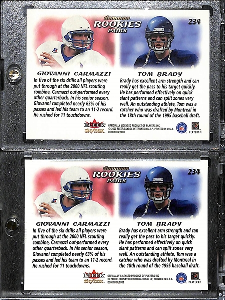 Lot of (2) 2000 Skybox Dominion Tom Brady #234 Rookie Cards - One Foil Short Print Version and One Base