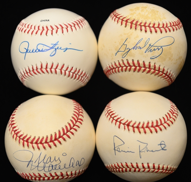 (4) HOF Signed Baseballs - Robin Roberts, Juan Marichal, Gaylord Perry, & Rollie Fingers - JSA Auction Letter