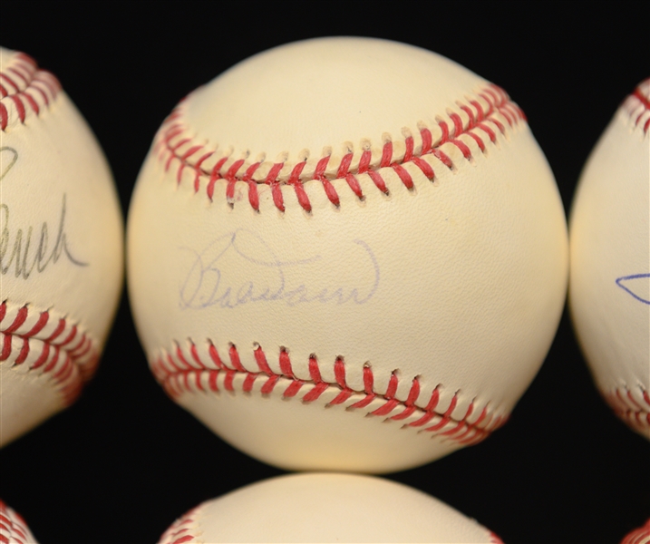 (6) Signed Baseballs - Johnny Bench, Clete Boyer, Frank Howard, Bobby Doerr, Darren Daulton,  Luis Aparicio (Some Are Heavily Faded) - JSA Auction Letter