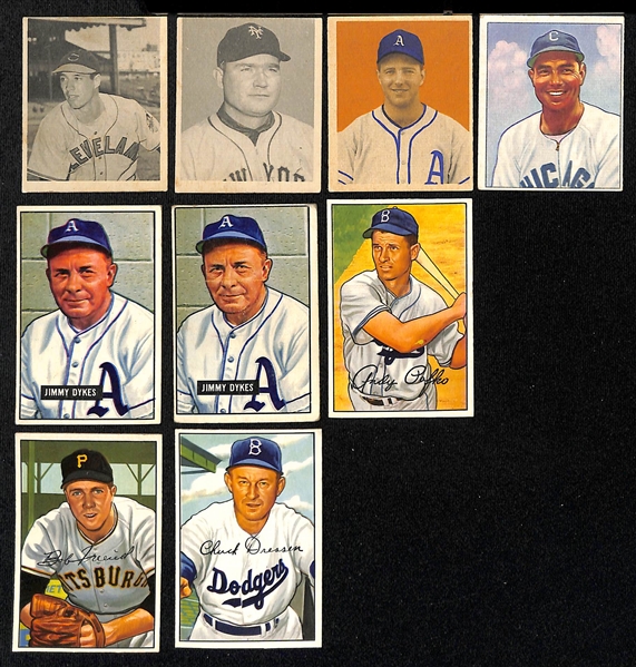 Lot of (90+) 1948-1952 Bowman Baseball Cards w. 1948 Bob Feller & Johnny Mize