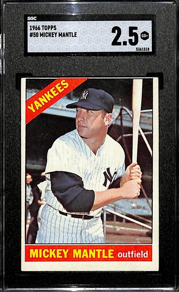 1966 Topps Mickey Mantle #50 Graded SGC 2.5