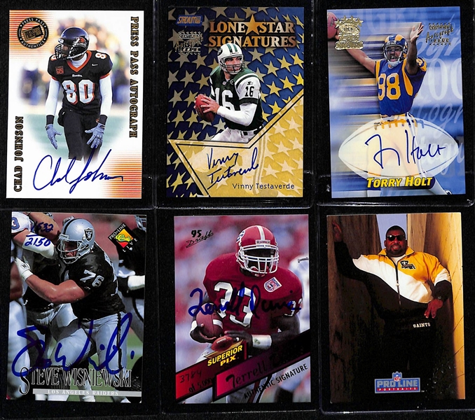 Lot of (275+) Autographed Football Cards w. Joe Theismann, Howie Long, Bob Lilly, Terrell Davis, and Many More!