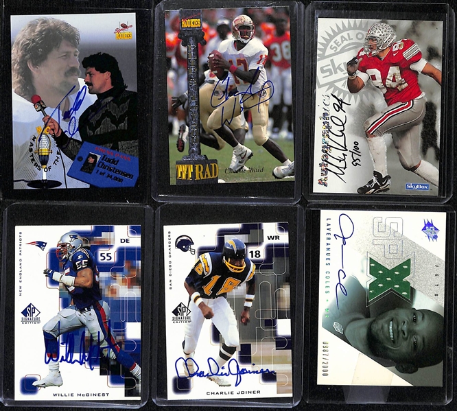 Lot of (275+) Autographed Football Cards w. Joe Theismann, Howie Long, Bob Lilly, Terrell Davis, and Many More!