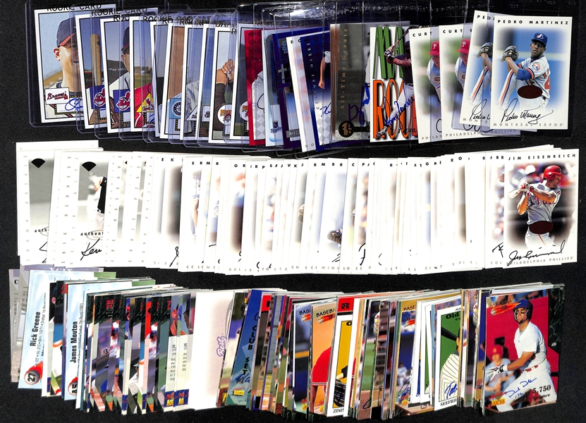 Lot of (220+) Autographed Baseball Cards w. Martinez, Schilling, Ramirez and Others  