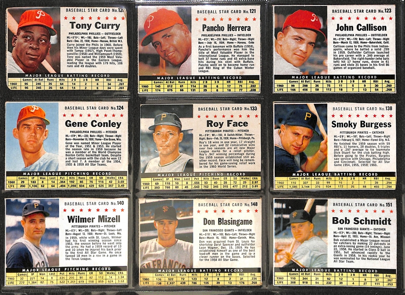  Lot of (90) Different 1961 Post Baseball Cards w. Brooks Robinson