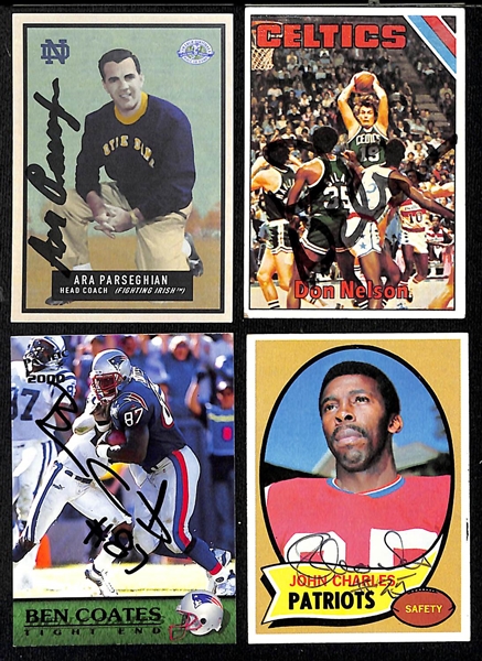 Over (95) Autographed Sports Cards Inc. George Blanda, Largent, K. Hodge, R. Bourque, H. Walker, Fouts, Griese, +