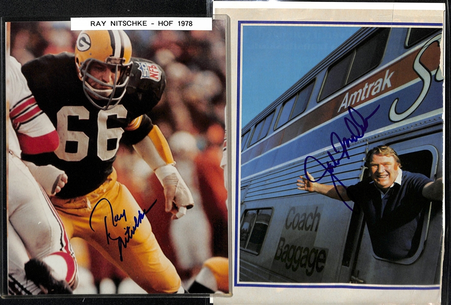 Lot of (20) Autographed Mostly 8x10 Photographs w. Ray Nitschke, John Madden, Paul Hornung, and Others (JSA Auction Letter)