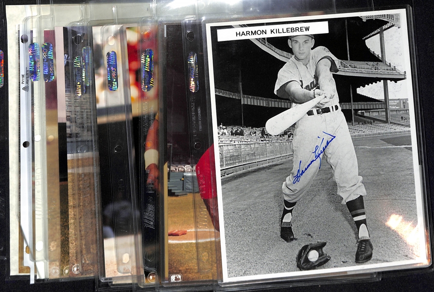 Lot of (12) Autographed 8x10 Baseball Photographs w. Harmon Killebrew, Lou Brock, Dom DiMaggio, Willie Stargell, and Others (JSA Auction Letter)