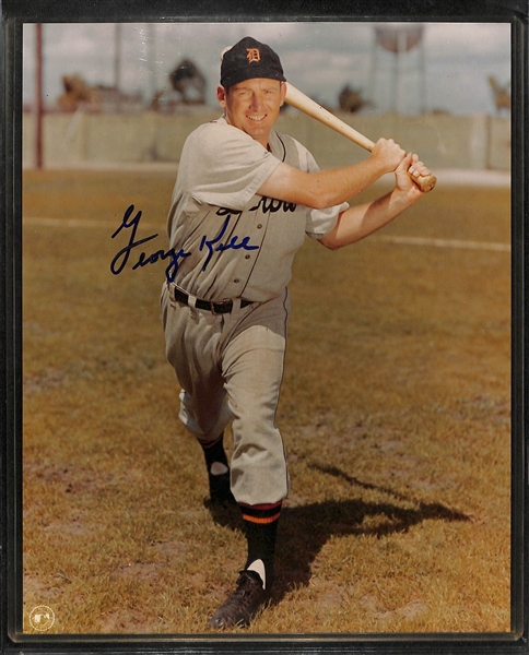 Lot of (7) Autographed 8x10 Baseball Photographs w. Ernie Banks, Don Larsen Franco/Viola, Kell, + (JSA Auction Letter)