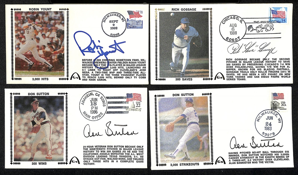 Lot of 14 Autographed Envelope First Day Cover Cachets w. Willie Mays & Lou Brock (JSA Auction Letter)