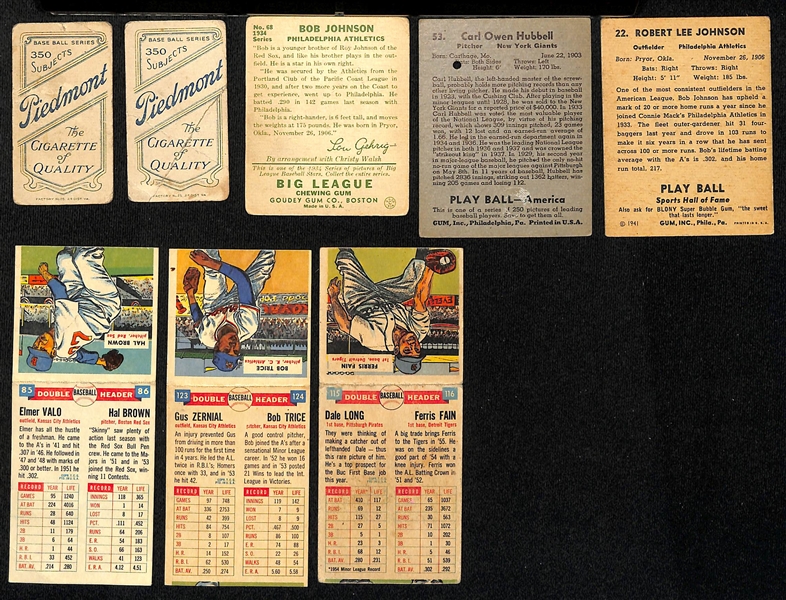 Lot of (34) Vintage Baseball Cards from 1909-1955 - T206s, Goudeys, Play Balls, & Topps Double Headers